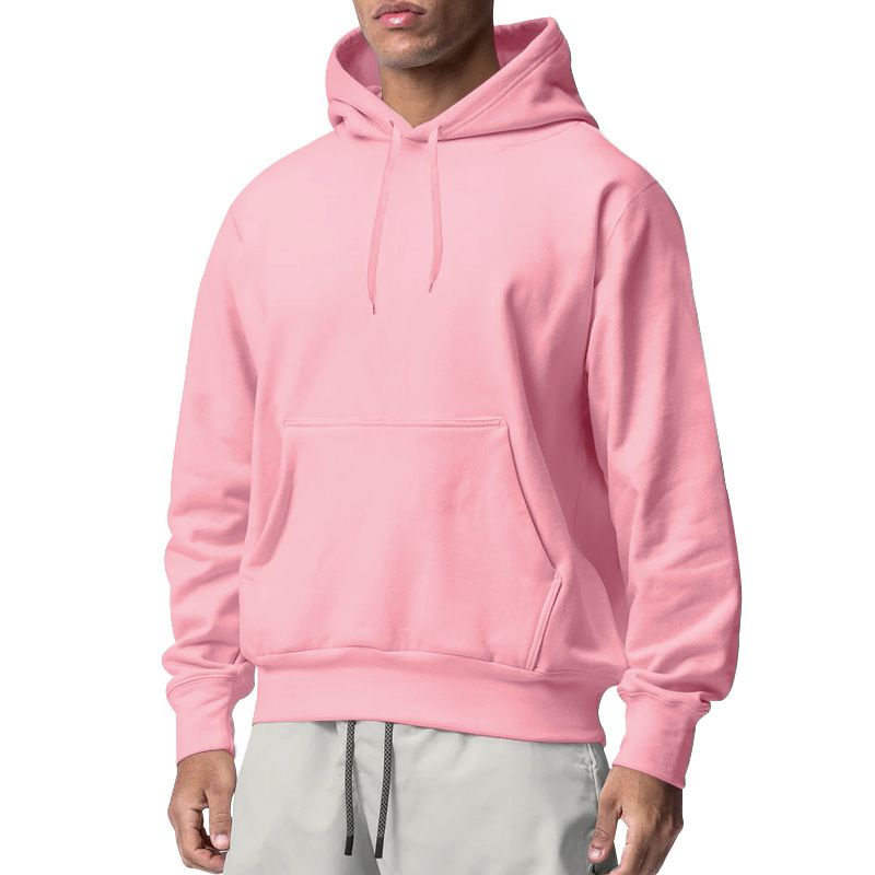 Men's Clothing New Cross Border European And American Men's Sports Solid Color Fleece Sweatshirt Men's Foreign Trade Wholesale Hoodie_viptrois.com