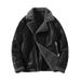 Men’s Oversized Faux Shearling Jacket – Streetwear Winter Coat With Zip Closure (Sizes M-5XL, Black)_viptrois.com