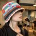 Colorful Flower Knitted Fisherman Sweet And Cute Girl, Contrast Color Bowl Versatile, Show Face, Small Woolen Hat,_viptrois.com