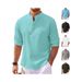 Pulse European And American Cross-Border TK Independent Station Men's Long Sleeve Summer Casual Breathable Button Stand Collar_viptrois.com
