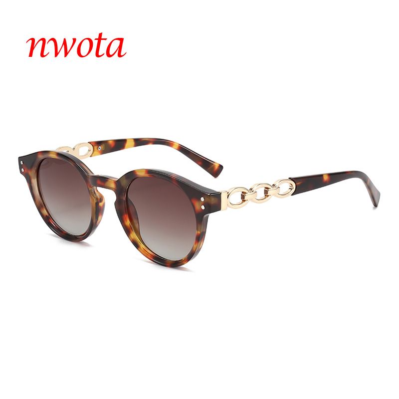 New Hollow Metal Round Chain Decorative Foot Polarized Sunglasses Cross Border Wholesale Round Frame Sunglasses_viptrois.com