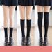 jk Calf Socks, Women's Cotton Long Socks, Black Slimming College Style High Socks_viptrois.com