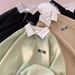 Men's Long-Sleeve Polo Shirt – Retro-Inspired Stand Collar Pullover With Colorblock Design (Black/Green/Khaki)_viptrois.com