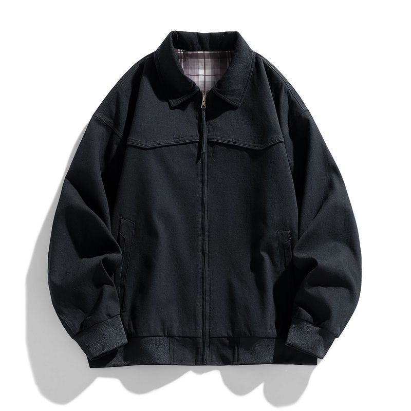 "Men's Vintage Workwear Jacket – Washed Cotton Denim With Relaxed Fit _viptrois.com