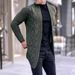 Men's Cable Knit Cardigan Sweater – Long Sleeve Open Front Pullover (S-3XL, Black/Army Green/White) | Acrylic Textured Design For Fall & Winter_viptrois.com
