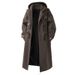 Pulse European American British Style Elegant Woolen Men, Mid-Length Trench Coat With Hood And Horn Buttons, Wholesale For_viptrois.com