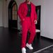 Men's Clothing Simple Solid Color European Style Slim Button Suit Long Sleeve Jacket Trousers Two Piece Suit WL008+MR7_viptrois.com