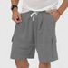 Men's Clothing Summer Men's Shorts Breathable Solid Color Drawstring Loose Squat Jogging Casual Shorts Men_viptrois.com