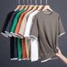 Men's Clothing Shirts And Clothing Waffle Round Neck Short Sleeves Two Piece Loose Large Size Ice Silk Thin Five Point Sleeves_viptrois.com