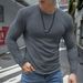 Men's Clothing Foreign Trade Europe And America Ins New Autumn Bottoming Shirt Slim Men's Long Sleeved Round Neck Casual Tops_viptrois.com