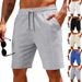 Men's Heavyweight Waffle Shorts Casual Summer Sports Solid Color Versatile Running Training American Style_viptrois.com