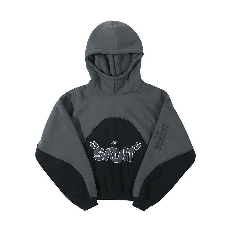 2026 Autumn Winter New Trendy Brand Three-Dimensional Foam Color Block Sweatshirt Fleece Lined_viptrois.com
