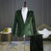 Men's Clothing Male Singer Performance Costume Blue Host Dress Velvet Hot Stamping Stage Performance High End Emcee Suit Jacket Winter_viptrois.com