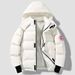 Men's Clothing Men's Raglan Sleeve Down Cotton Jacket With US Shield Print, Casual American Style Cropped Cotton Coat_viptrois.com