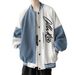 American Style Baseball For Men, Spring And Autumn, Embroidered Design, Color Block, Loose Fit, Trendy, Versatile,_viptrois.com