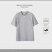First Eve Summer New Shoulder Short Sleeve Men's Splicing Threaded T-Shirt Crew Neck Simple Solid Color Trendy Men's Top_viptrois.com