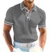 Summer Men's Short Sleeved Polo Shirt Color Blocking Collar Breathable Comfortable Casual Style European American Fashion_viptrois.com