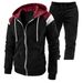 Men's Clothing Men's Fashion Trend Zipper Cardigan Hooded Sweater Suit Autumn And Winter Two Piece Splicing Sportswear_viptrois.com