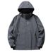 Men's Three-proof Mountaineering Suit, Single-layer Hooded Solid Color Waterproof And Windproof Jacket_viptrois.com