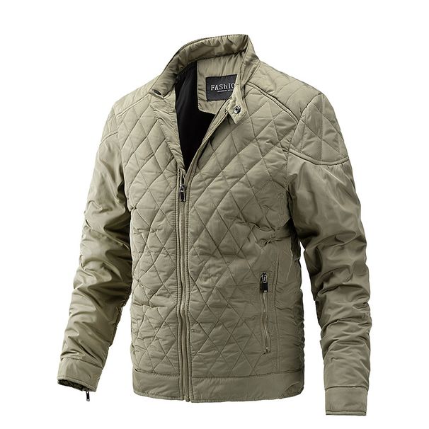 For The Autumn And Winter Of 2025, Men's Light Cotton Clothes, Casual Diamond-shaped Stand-up Collar Jackets And Fashionable Cotton-padded Jackets_viptrois.com