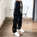 Loom European And American High Street Trend Brand Rivet Straight Pleated Cargo Men Drawstring Vibe Style Hip Hop Cool Loose_viptrois.com