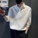 Men's Stylish 3/4 Sleeve Polo Shirt Summer Thin Ice Silk Loose Fit Versatile Trendy Cool Sophisticated V Neck Top_viptrois.com