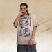 Men's Distressed Ripped Washed T-Shirt, American Style Trendy Short Sleeve Top_viptrois.com