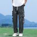 Men's Clothing Spring And Summer Overalls Trendy Brand Wide Leg Casual Trousers Spring Men's Straight Loose Trousers Men's_viptrois.com