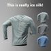 Ice silk long sleeved T shirt men's summer thin quick drying clothes breathable loose outdoor leisure sports men's tops_viptrois.com