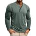 Autumn/Winter 2025 Plus-size Men's Long-sleeved T-shirt, European And American Men's Henry Shirt, Men's Long-sleeved Top_viptrois.com