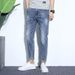 Men's Slim Fit Jeans Trendy Brand Casual Pants All Match Spring Autumn Nine Point Slimming Summer_viptrois.com