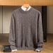 Men's Thick Wool Knit Sweater - Warm Crewneck Pullover For Autumn & Winter, Classic Casual Style, Soft & Breathable (Multiple Colors & Sizes)_viptrois.com