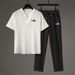 Men's Short-Sleeved Light Breathable Custom-Woven Seersucker T-Shirt Suit _viptrois.com