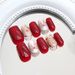 False Nails Cat's Eye Three Dimensional Red Bow Colorful Glitter Short Detachable Wearable Nail_viptrois.com