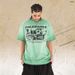 Street Style Plaid Print Reverse-dyed Distressed Frayed Edge Washed Men's T-shirt Trendy Brand T-shirt_viptrois.com