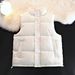 Men's Winter Fleece Vest With Stand Collar, Slim Fit Zip Up Jacket For Casual Outwear, Lightweight Warm Layering Piece_viptrois.com