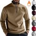 Men's Fleece-Lined Zip-Up Hoodie – Winter Warm Stand Collar Pullover (Light Gray/Burgundy/White/Black/Charcoal/Camel/Red/Beige, S-XXXL)_viptrois.com