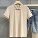 Men's Clothing Summer Pit Stripe Mercerized Knitted Polo Shirt Short Sleeve Trend Summer Top_viptrois.com