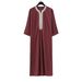 Men's Clothing New Spot Bright Velvet Men's Robe Long Sleeve Stand Collar Fashionable Embroidered Prayer Robe_viptrois.com