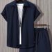 2025 Men's Pure-color Short-sleeved Suit, Fashionable And Trendy_viptrois.com