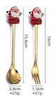 Christmas Gift Cute Christmas Spoon Set Coffee Spoon Creative Mixing Spoon Fork Christmas Gift Box Tableware Dessert Fork_viptrois.com