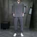 Men's Clothing New Thin Casual Sports Suit Men's Summer High End V Neck Slim Fit Three Quarter Sleeves Two Piece Suit_viptrois.com