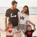 Parent Child Outfit Summer Style Family Of Three Or Four Family Outfit Trendy Love Seaside Vacation Large Size Baby Short Sleeved T Shirt_viptrois.com