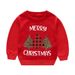 Cozy Christmas Kids Sweatshirt With Reindeer & Snowman Print, Soft Cotton Blend Pullover For Boys And Girls (8-16 Years, 100-160cm)_viptrois.com