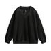 Patchwork Three-Stripe Casual Loose V-Neck Sweatshirt Men's Street Fashion Badge Embroidery Pullover Sports Shirt Spring_viptrois.com