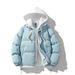 Unisex Winter Puffer Jacket – Thickened Two-Tone Colorblock Coat With Detachable Hood (S-3XL, Black/Beige/Sky Blue/Mint/Coffee/Dark Gray)_viptrois.com
