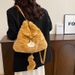 Women's Bags Plush Cute Cat Underarm Bag Women New Winter Backpack Large Capacity Commuter Tote Bag_viptrois.com