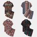 Men's Clothing Trendy Hot Selling Short Sleeved Shirt Suit Retro 3D Printed Flower Shirt_viptrois.com