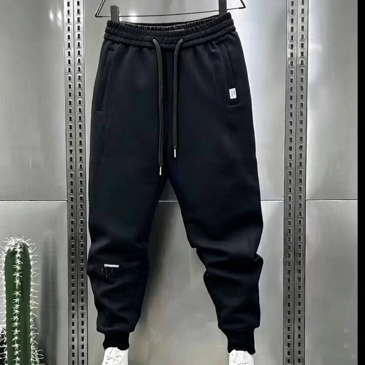 Men's Casual Jogger Pants With Large Pockets - Elastic Cuff Comfortable Polyester Trousers For Streetwear & Lounge_viptrois.com