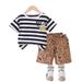 Male Baby 2025 New Cute Casual Thin Summer Infant And Child Striped Round Neck Short Sleeve Set_viptrois.com